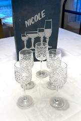 Bourbon Czech Bohemia Cut Crystal Glass Whisky Glasses 5 Glasses