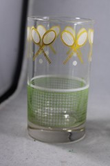 4 Libbey J. Scott Tennis Racket Glasses MCM Barware Highball Preppy Juice Cups