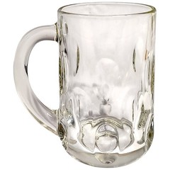 Oktoberfest Thumbprint Dimple Glass Beer Mug 4.75″ Clear Excellent Condition