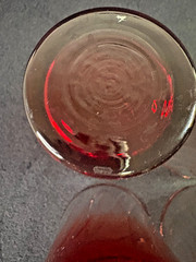 Ruby Ombre Optic Swirl Tumblers Red Clear Gradient Ribbed Libbey UV – Set of 4