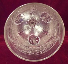 Goblet Oak Leaf Band with Medallion EAPG Flint Clear Glass 1870s Antique #63