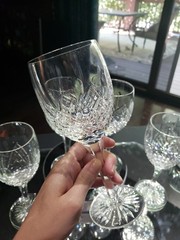 (1) Wine Claret Glass 7-3/4″ Goblet, Cut Crystal Edinburgh Montrose Signed