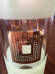 Vtg highball Bartlett Collins mid modern gold guild green pastel glass