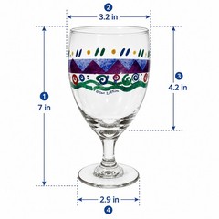 NEW Set of 4 Sango Potpourri Sue Zipkin 14 Oz Wine Glasses 7″ Vintage Goblet