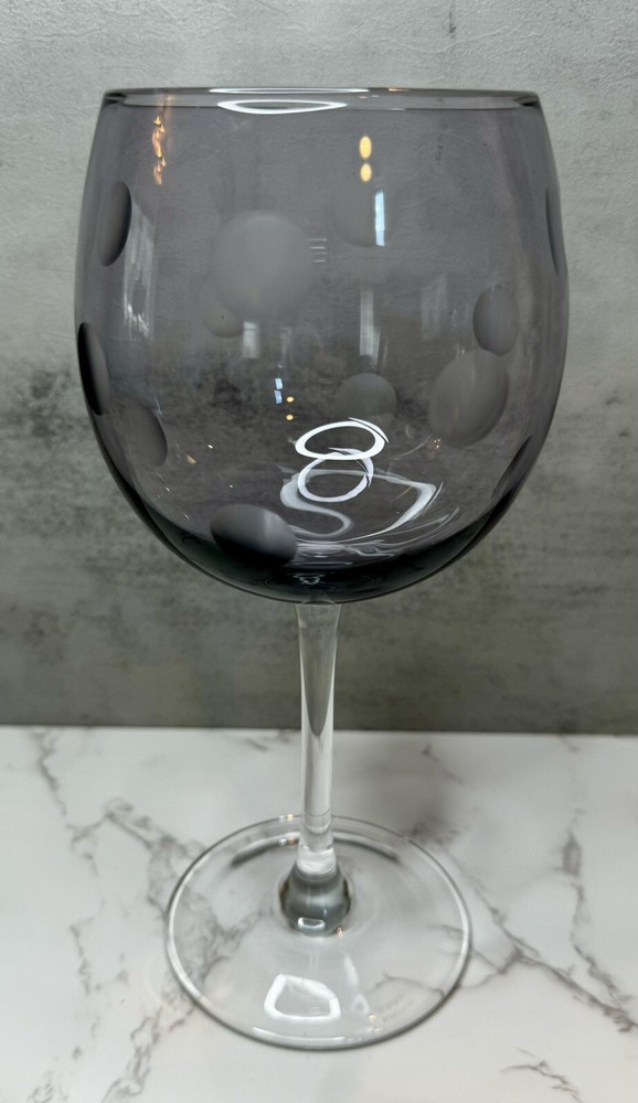 MARQUIS BY WATERFORD CRYSTAL POLKA DOT Purple 8 5/8 WINE BALLOON GLASS EXCELLENT
