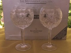 WATERFORD RETIRED MILLENNIUM MILLENIUM GOBLETS PEACE, RARE, SIGNED BY ARTIST MIB