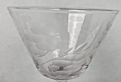 Set of 5 Vintage 60’s Etched Crystal Cocktail Glasses 5.75″ Tall