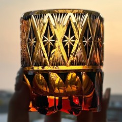 Whiskey Glass Japanese Style Carved Crystal Glasses Edo Kiriko Hand Cut to Clear