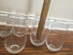 Pier 1 Crackle Tumbler Highball Glass 6” excellent