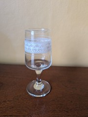 Vintage Etched Band Glass Sherry/Port Glass
