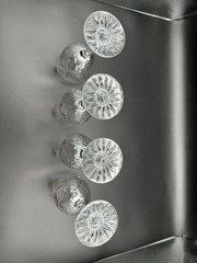 Crystal Wine Glasses Set Of 4. Made In Poland 6 5/8 Inch Tall