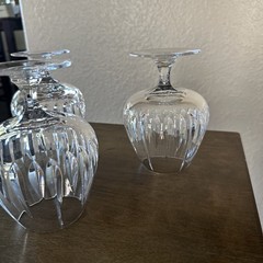 Mikasa 3 Arctic Lights Vertical Cut Crystal Brandy Glass Snifters 5.75» Tall