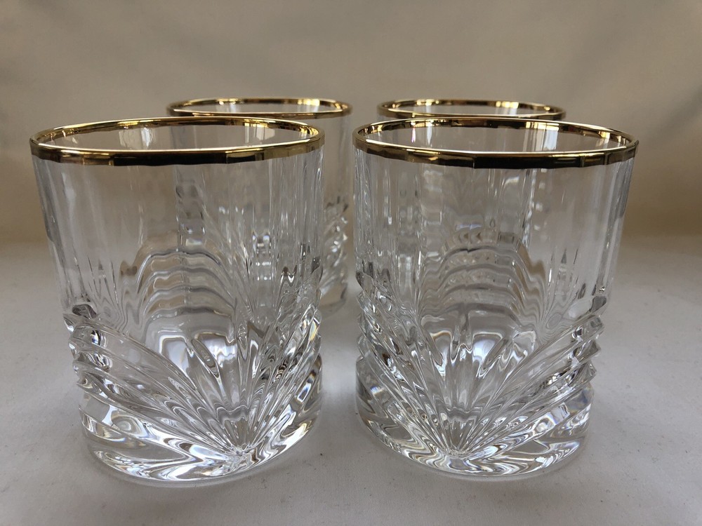 Royal Crystal Rock Aurea Double Old Fashioned Glasses Set of 4
