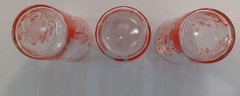 3 Red Floral Vine VTG 8 Oz Drinking Glasses Tumblers 4 3/4″ VTG Set