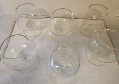 6 Vintage Brandy Snifters Cognac Glasses unmarked 3″ Tall 3″ Round