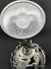 1 Vintage Art Deco Candle / paperweight Holder Chrome Nude Stem Risque 1950s