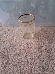 15 Vintage Bartlett Collins 22Kt Gold Trim Grapevine 13 oz Glasses / Tumblers