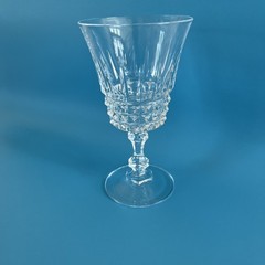 WM Dalton French Lead Crystal cut wine glass Tuileries pattern, 5 1/4 in x 3 in