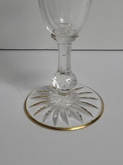 Antique St Louis Crystal Gold Encrusted Gilt Decorated Massenet Toasting Flute
