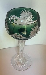 A Set of 8 Beautiful VAL ST LAMBERT BERNCASTEL GREEN HOCK Glass 6 7/8″