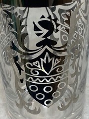 KIimko Vintage Barware Kitchen Silver Decorated Highball Cocktail Glass Signed