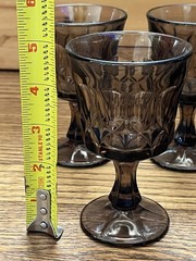 VTG Mid-Century (5) Noritake PERSPECTIVE Smoke Brown Wine Glasses Goblets Boho