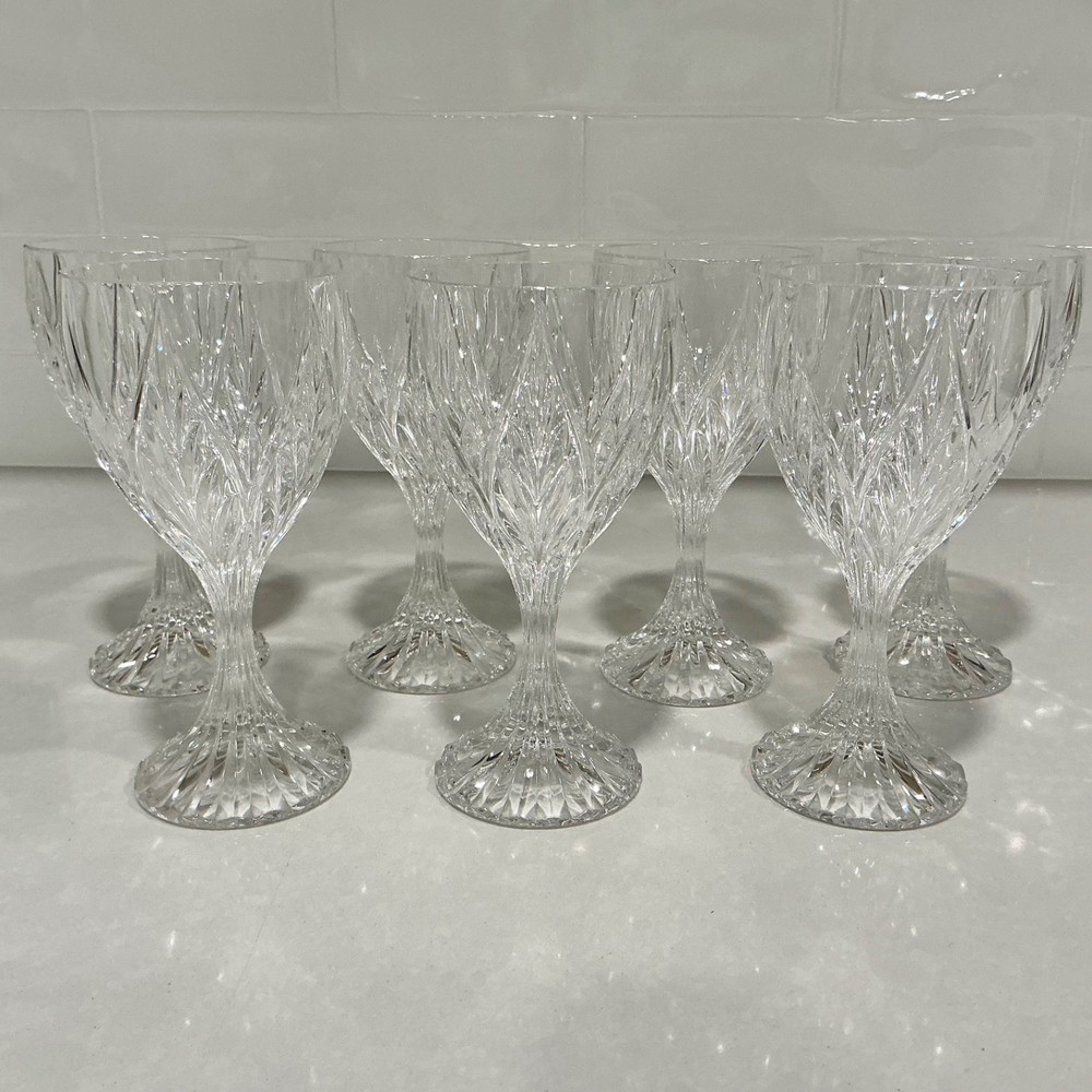 Mikasa Park Ridge Wine Glasses Water Goblets 6.75” Crystal Japan Set of 7