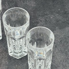 6 Vintage Crystal Shot Glasses Paneled Design 3.25″ Tall Weighted Bottom