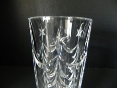 O’ Tannenbaum Christmas Tree Highball Glass Tumbler 6″ Tall by Gorham Crystal