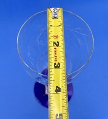 4 Vtg Art Deco Louie Weston Optic Crystal Cobalt Blue Base Water Wine Glasses 8″