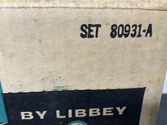 (8) Vintage Libbey Aqua Tempo Blue Glass Tumblers Stemless Wine 4-1/2″ T & Rack