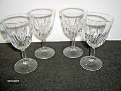 VINTAGE (4) CRYSTAL ETCHED CUT GLASS CORDIAL SHERRY 1 oz. STEMWARE