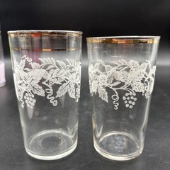 Lot Of Vintage Glasses Including 2 Bartlett Collins 1950 Gold Rim
