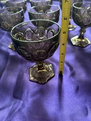 Vintage Fostoria Moonstone Champagne Tall Sherbet Goblets Taupe Brown Glassware