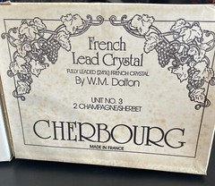 W.M. Dalton Cherbourg French Lead Crystal Champagne Sherbet Glasses Set of 6 -K2