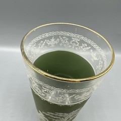 Jeanette Hellenic Green Jasper Tumbler Water Glass 5″ Mid Century Replacement