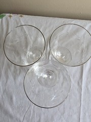 Set Of 4 VTG Lyndley Platinum Trim Tiffin-Francisan Etched Ice Tea Glasses
