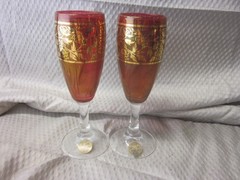 Lot of 7 Vintage 1960s Timon Collezione Cordial Glasses from Italy Hand Painted