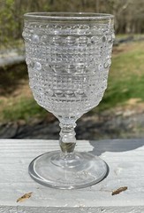 Antique EAPG Goblet Banded Raindrop (Candlewick / Cole) Ohio Flint Glass 19th C