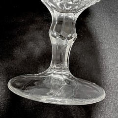 2 Antique Wine Goblets EAPG 1860s Boston & Sandwich Diamond Point / Sawtooth