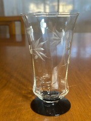 Vintage Etched Glass Black Footed Aperitif Sherbert Parfait YOU PiCK