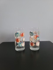 Set of 2 Libbey Royal Norfolk Pumpkin Autumn Harvest 16oz Tumbler Glasses