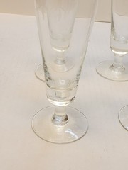6 Radio Brand Clear Etched Cut Wheat Pattern Goblet Glasses 12 oz 8.5″ Tall