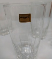 SET OF 10 LUMINARC USA HIGHBALL GLASSES WITH STARBURST BOTTOM