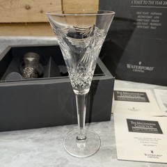 2 Waterford Crystal Millenium Collection «Prosperity» Toasting Flutes 4th Toast