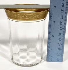 Vtg Tiffin Franciscan MINTON Gold Encrusted Trim Optic Glass Tumbler 10.5 oz. 4″