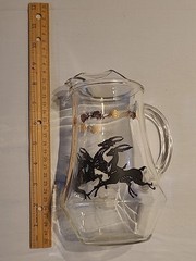 Vintage Mid-Century Gazelle Pattern Pitcher And Glasses Set Of 14