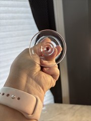 Block Crystal Kaleidoscope Cordial Ribbon Stemmed Glasses VERY UNIQUE :D
