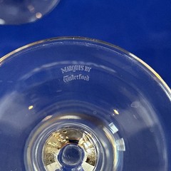 4 Waterford Marquis Festive Holidays Crystal Balloon Wine Glasses 8 1/4» Joy