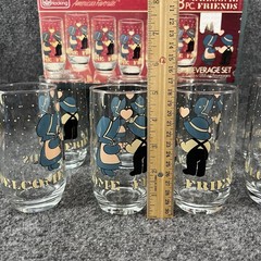 Vintage 1988 Anchor Hocking 8 Pc Welcome Friends 12 Oz Glasses W/Box Country